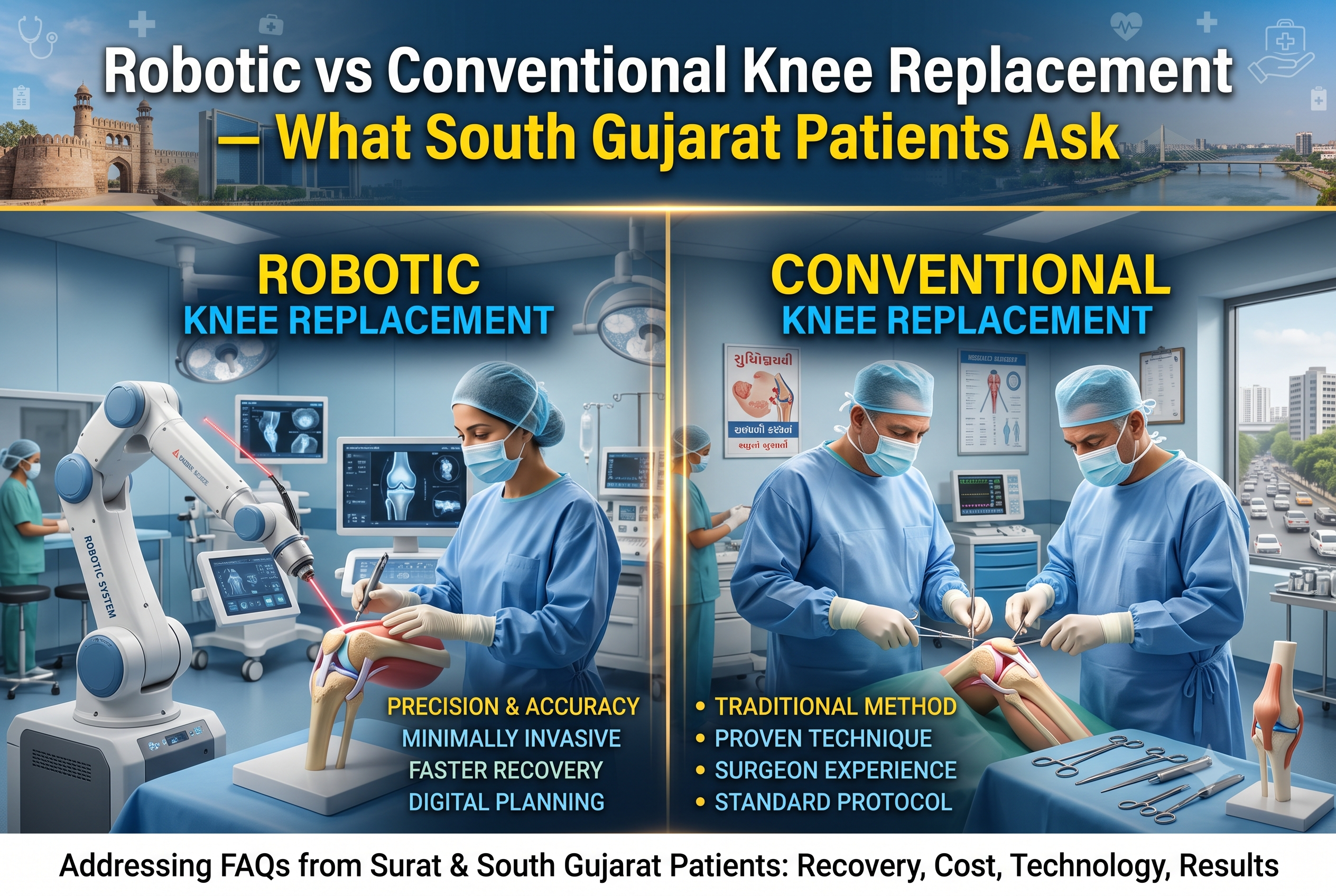 Robotic vs Conventional Knee Replacement in Surat