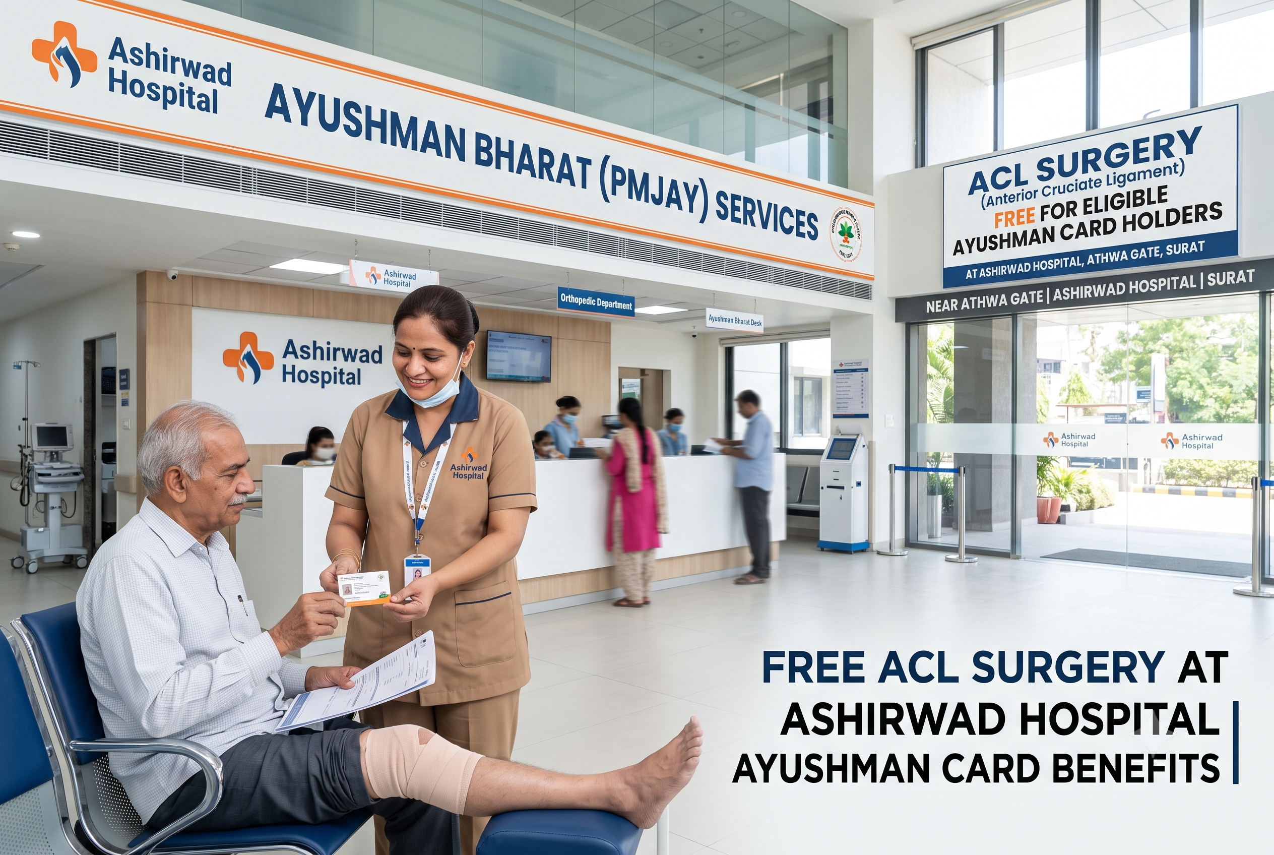 Ayushman Card ACL Surgery Near Athwa Gate | Ashirwad Hospital
